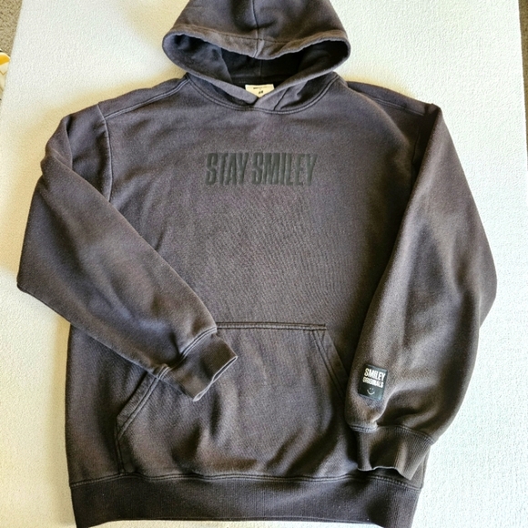 Smiley X H&M Collab Black Hoodie Black and Yellow. Size XS - Picture 1 of 6
